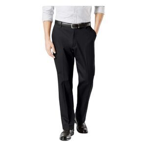 Dockers Classic Fit Signature Khaki Pants Black Polyester No Wrinkles Sz 36x34